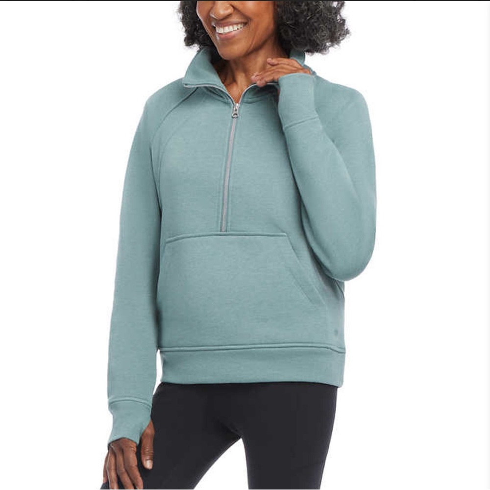 Women's Teal Half-Zip Sweater